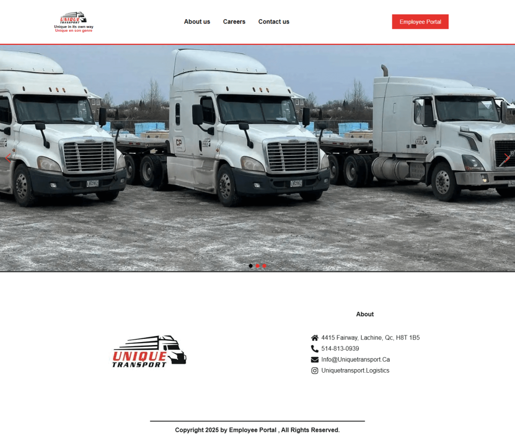 نمونه کار طراحی سایت uniquetransport