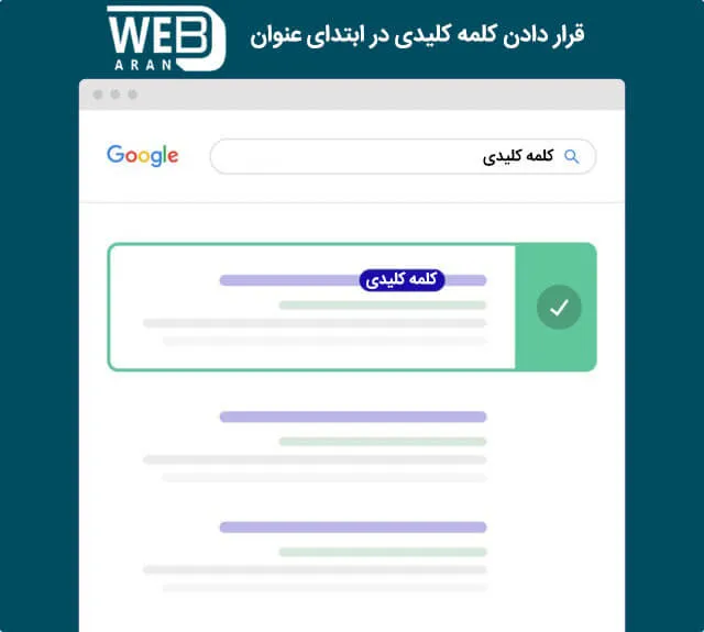 قرار دادن کلمه کلیدی در ابتدای عنوان